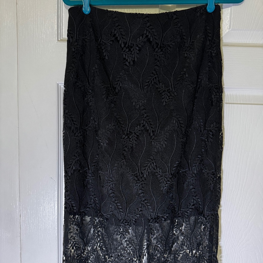 Dian Von Furstenberg Lace Pencil Skirt Black Size 10